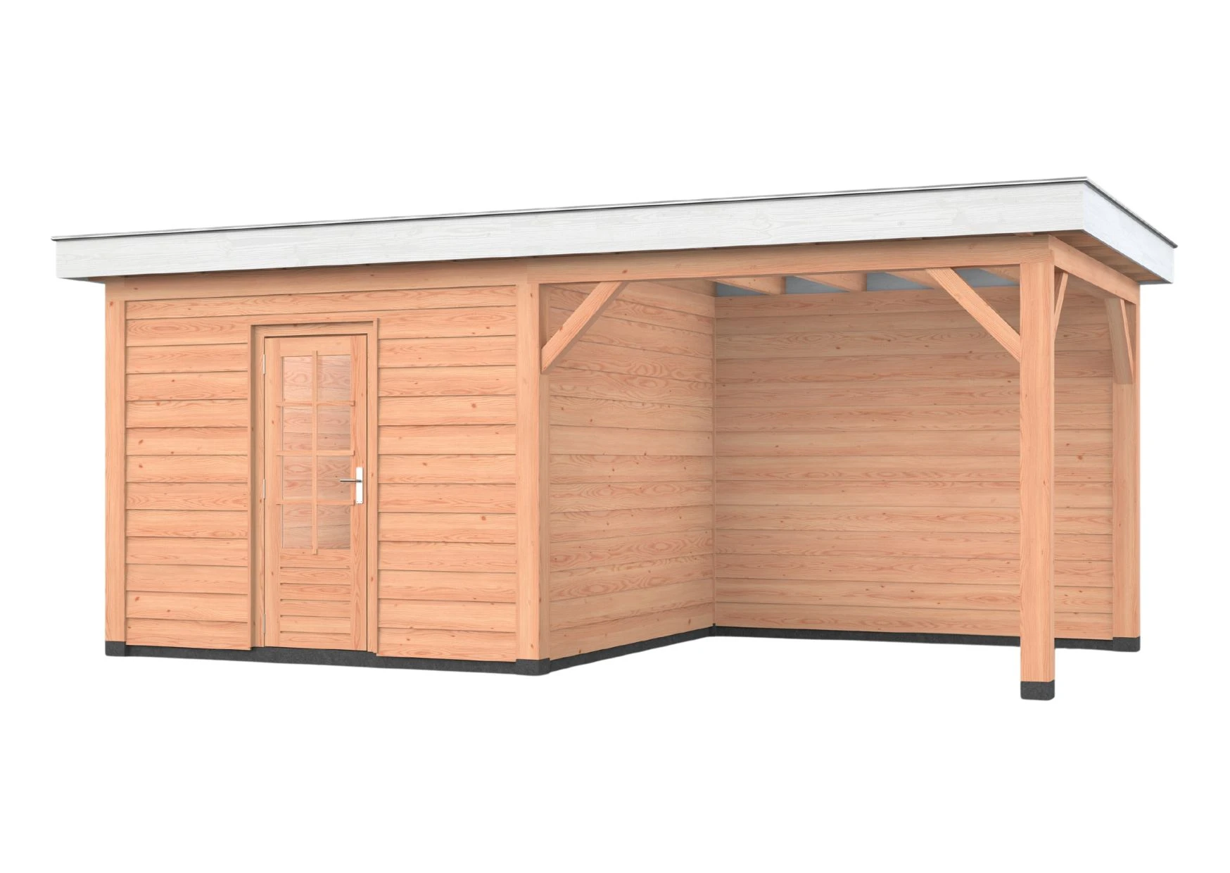 Douglas overkapping, 600 x 300, met schuur en achterwand, Westwood Holland - Afbeelding 1